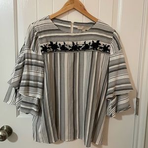 NWOT Loft Flutter Sleeve Top